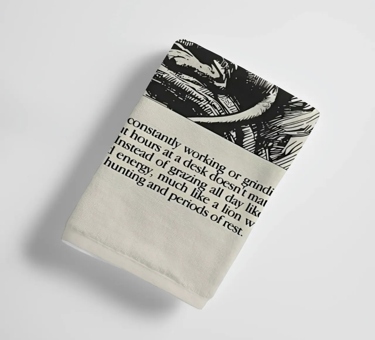 Work like a Lion towel by Minae