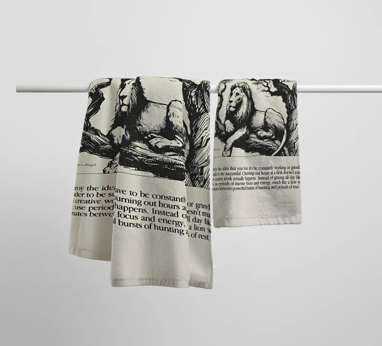 Work like a Lion towel by Minae
