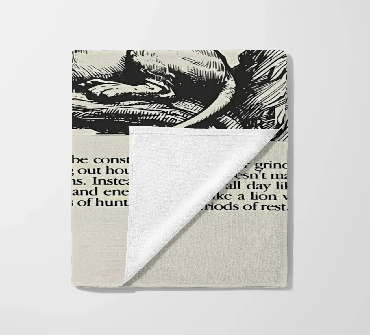 Work like a Lion beach towel by Minae