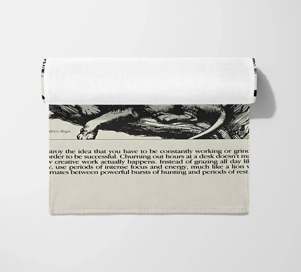 Work like a Lion beach towel by Minae