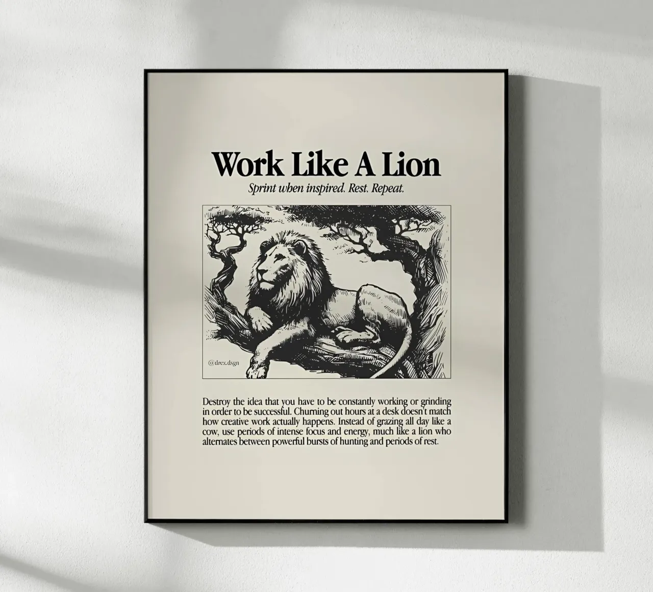 Trabajar como un león metacrilato de Minae
