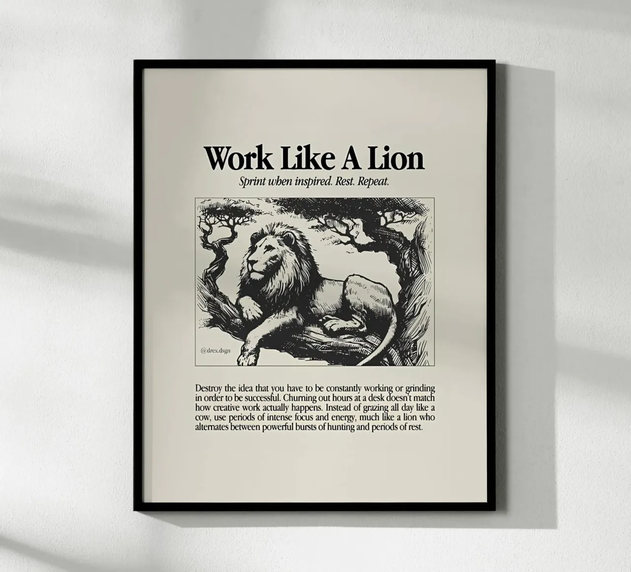 Trabajar como un león hahnemühle de Minae