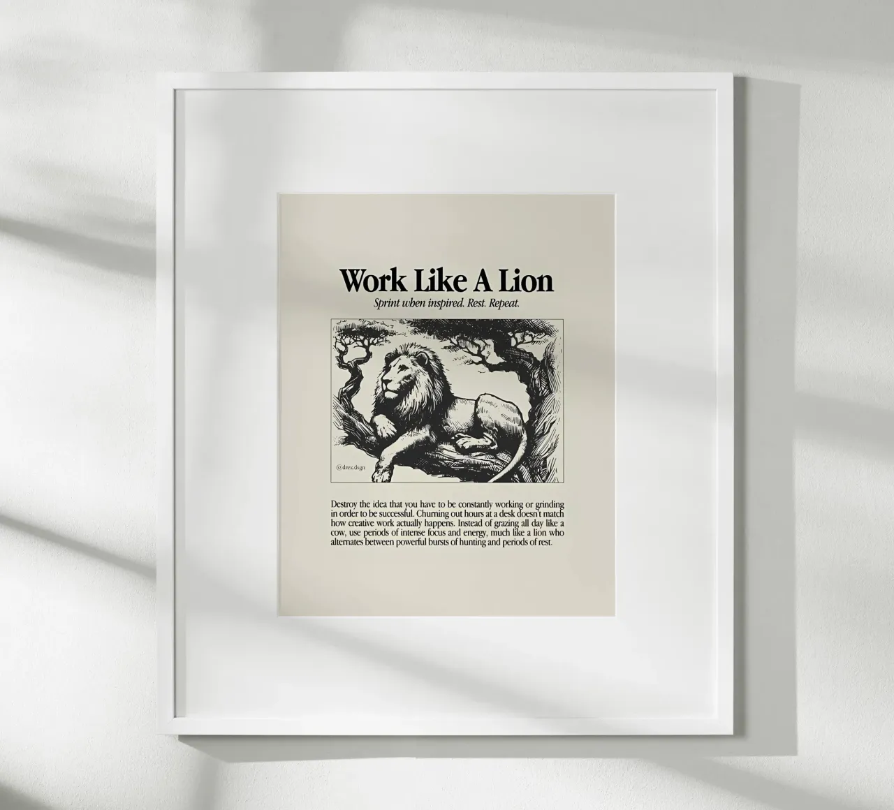 Trabajar como un león hahnemühle de Minae