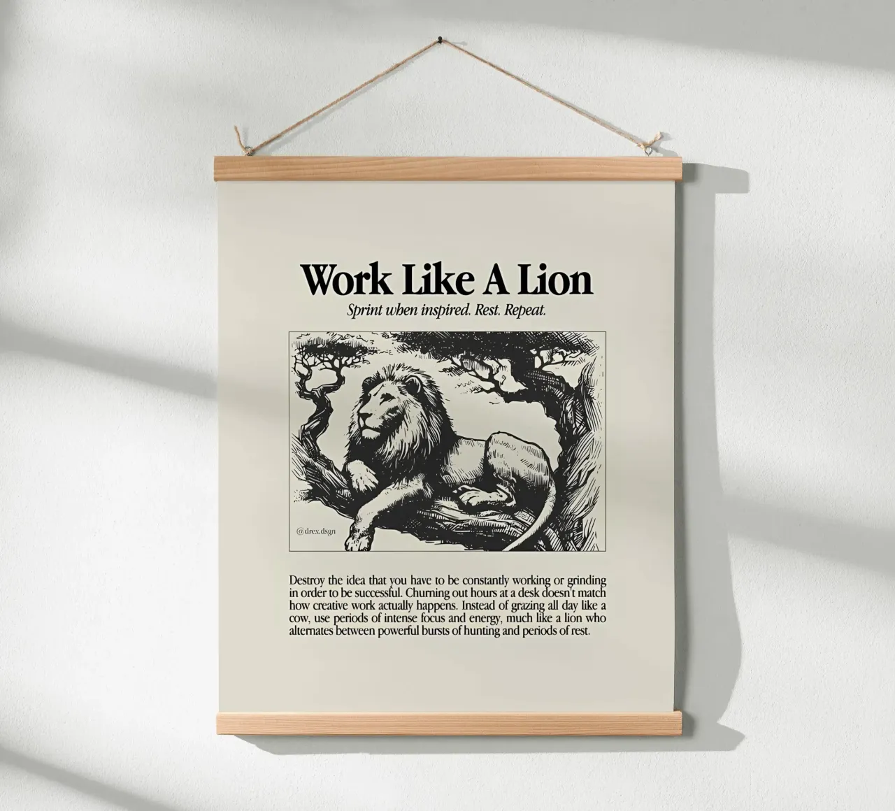 Trabajar como un león hahnemühle de Minae