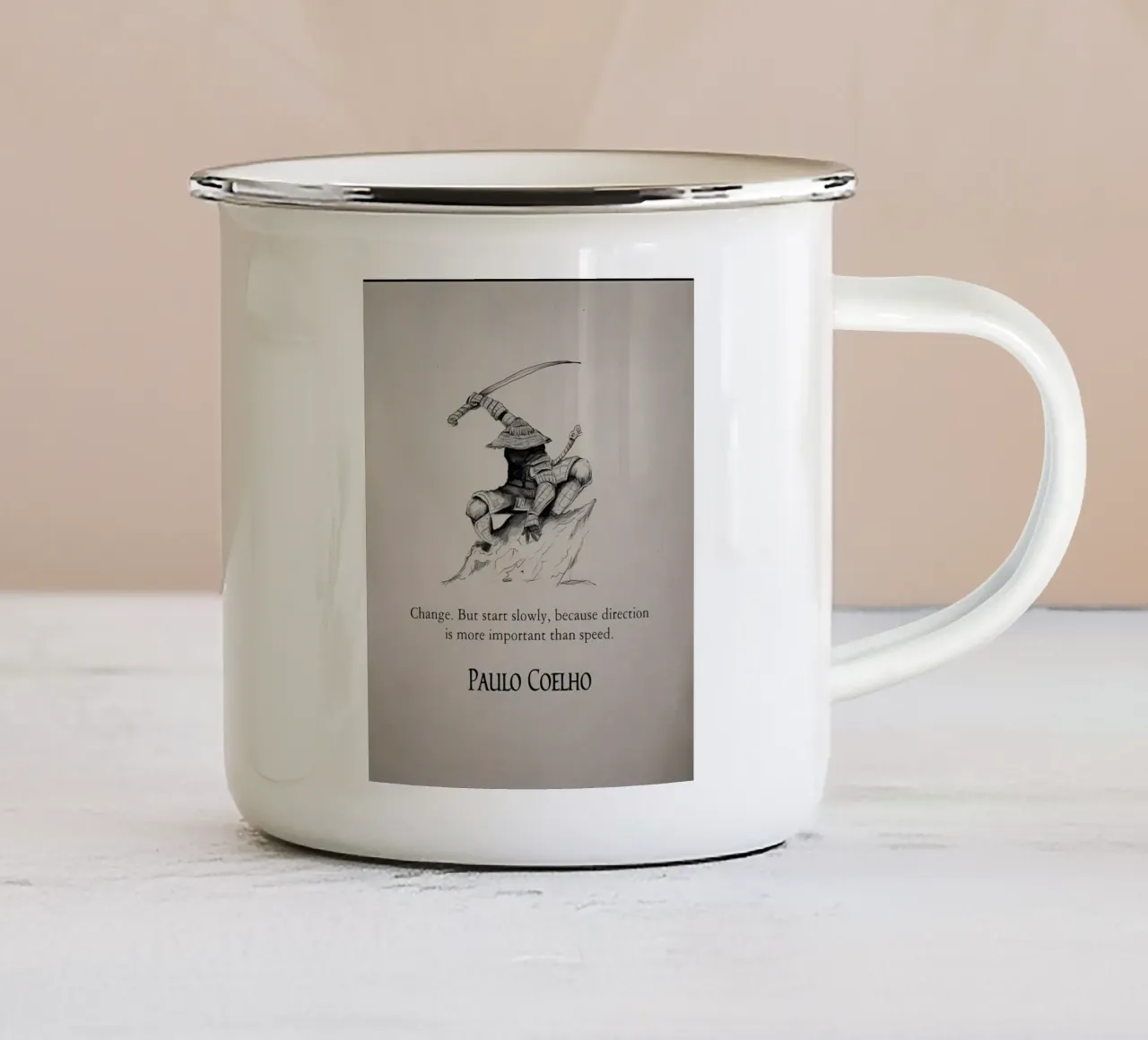 Paulo coelho tazza in smalto da Minae