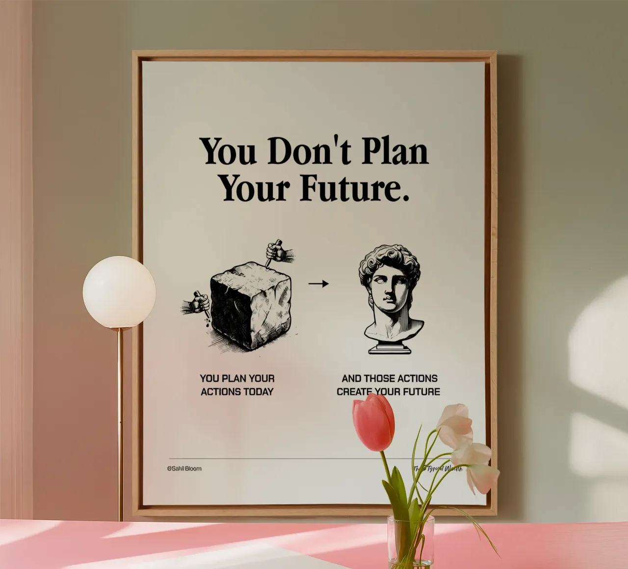 You dont plan your future canvas with Floater frame by Minae