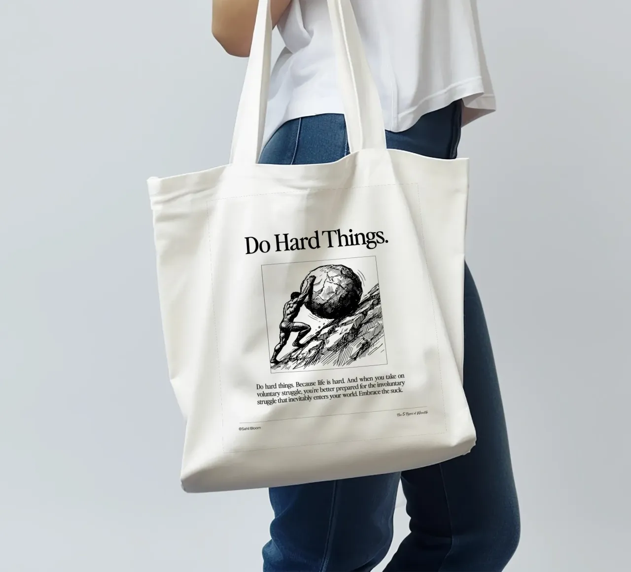 Fare cose difficili borsa in juta da Minae