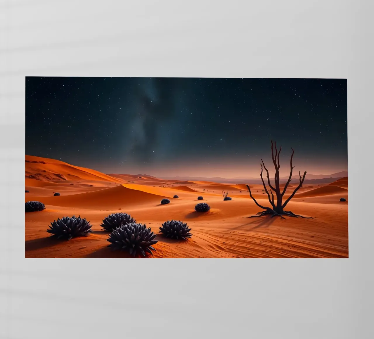 Deserto con dune arancioni e piante viola pellicola backlit da Wild Beauty