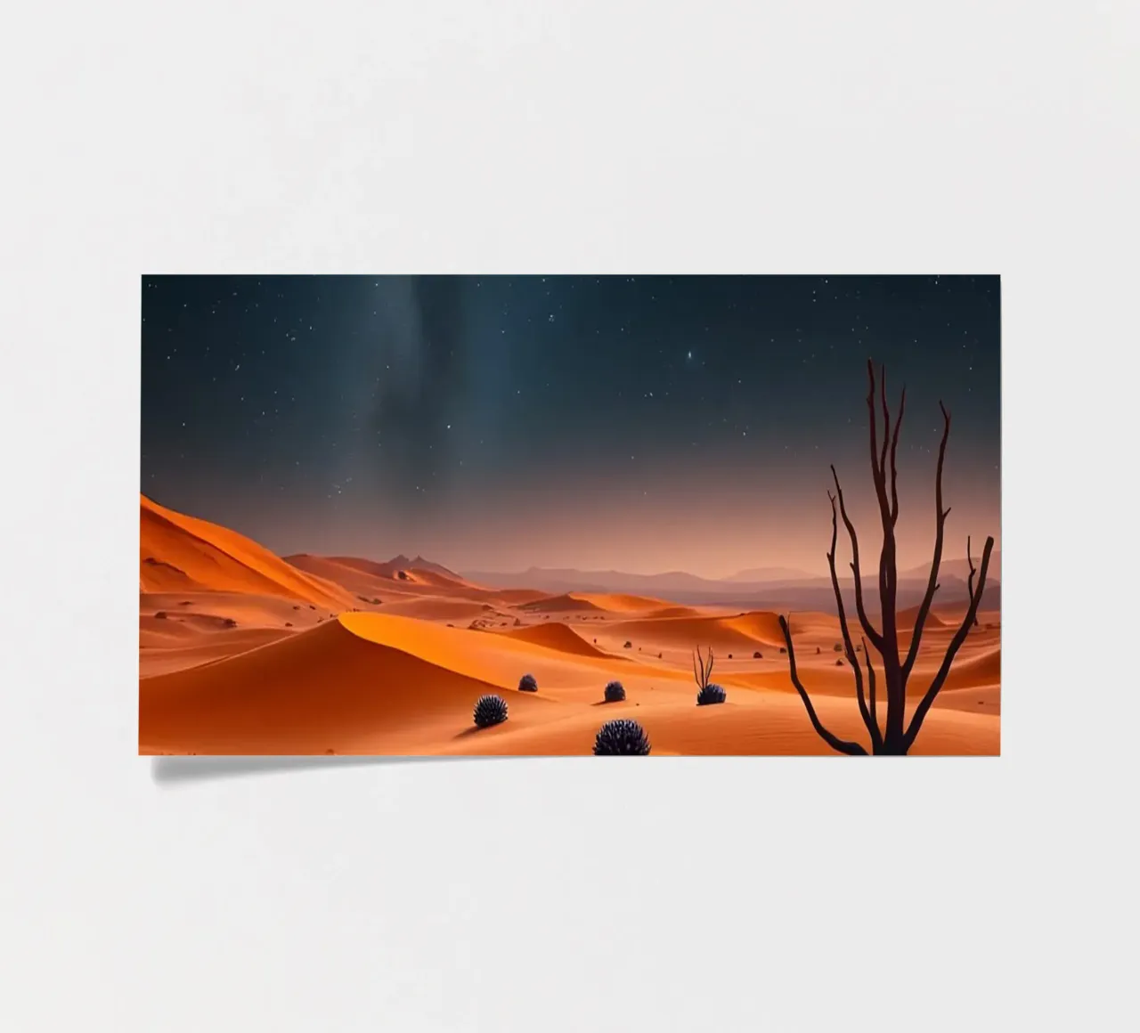 Desert with orange dunes and purple plants sticker sheet by Wild Beauty