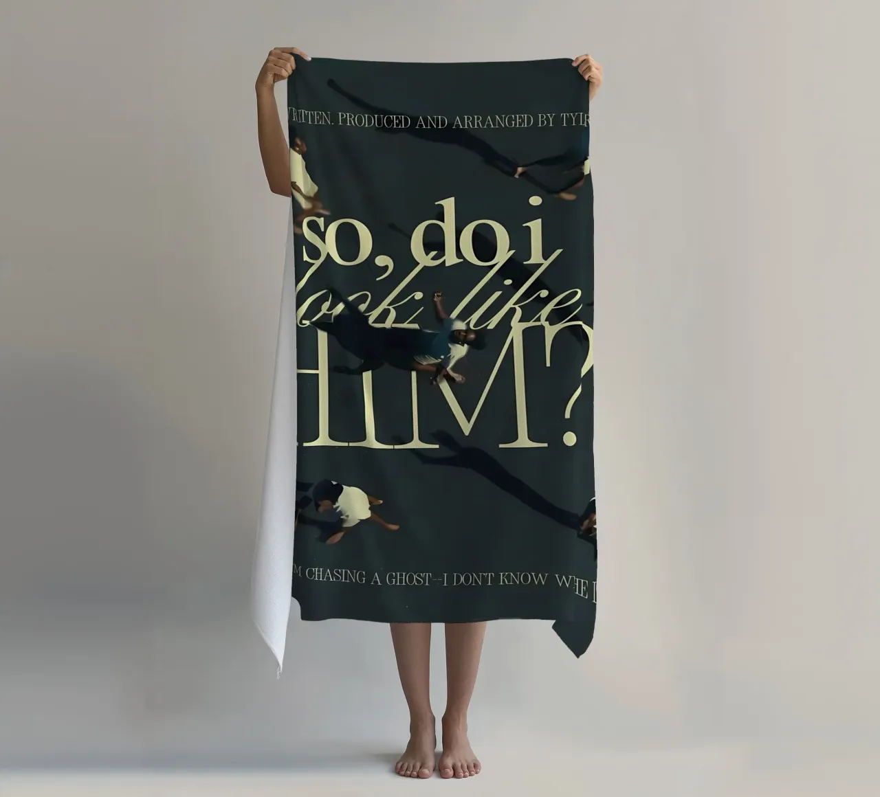 So, do I look him? beach towel by Minae