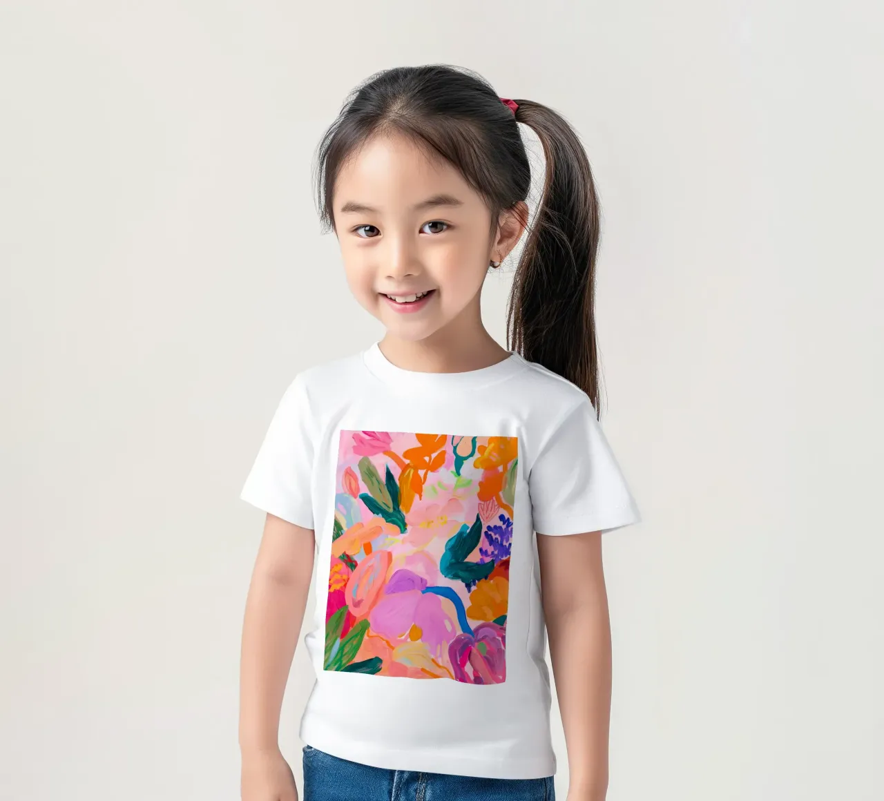 Vibrant Flower Print, Colourful Abstract Floral Poster kids t-shirt by Boheme