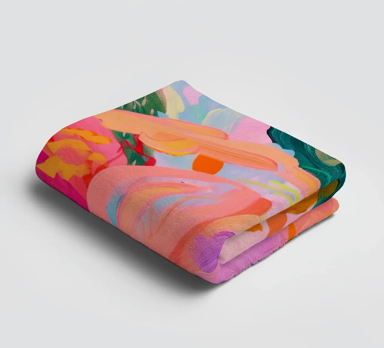 Levendige bloemenprint, kleurrijke abstracte bloemenposter badhanddoek van Boheme