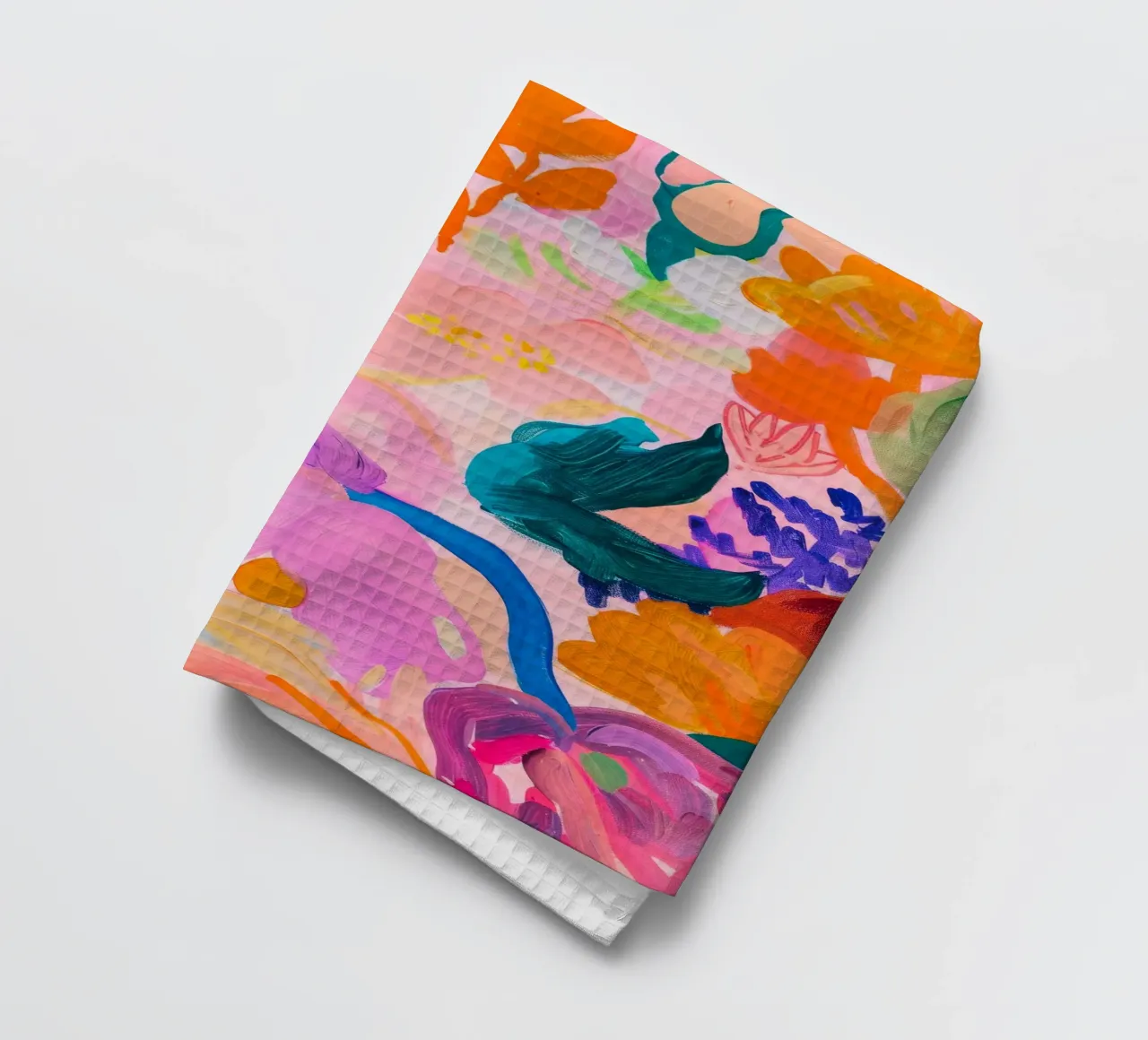 Impression de fleurs vibrantes, poster floral abstrait coloré torchon de Boheme