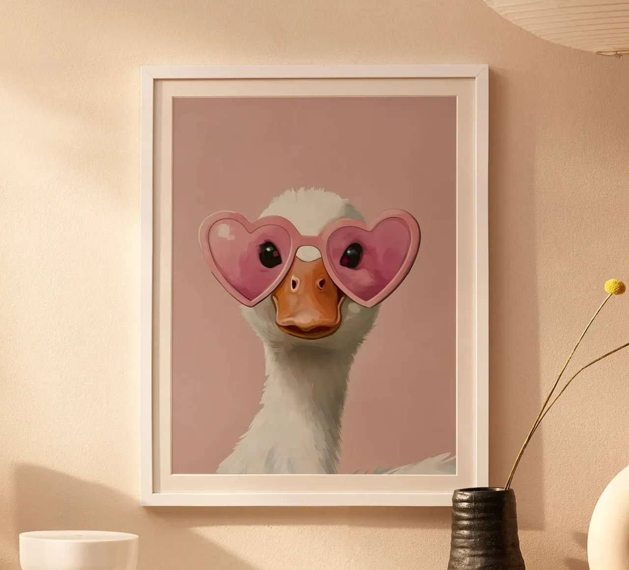 Anatra carina poster con telaio in alluminio da Pinku