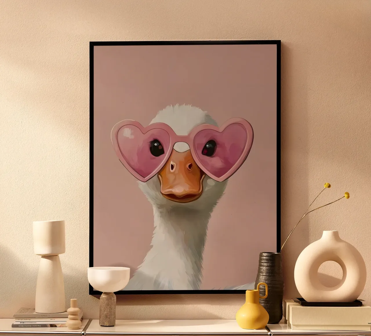 Anatra carina poster con telaio in alluminio da Pinku
