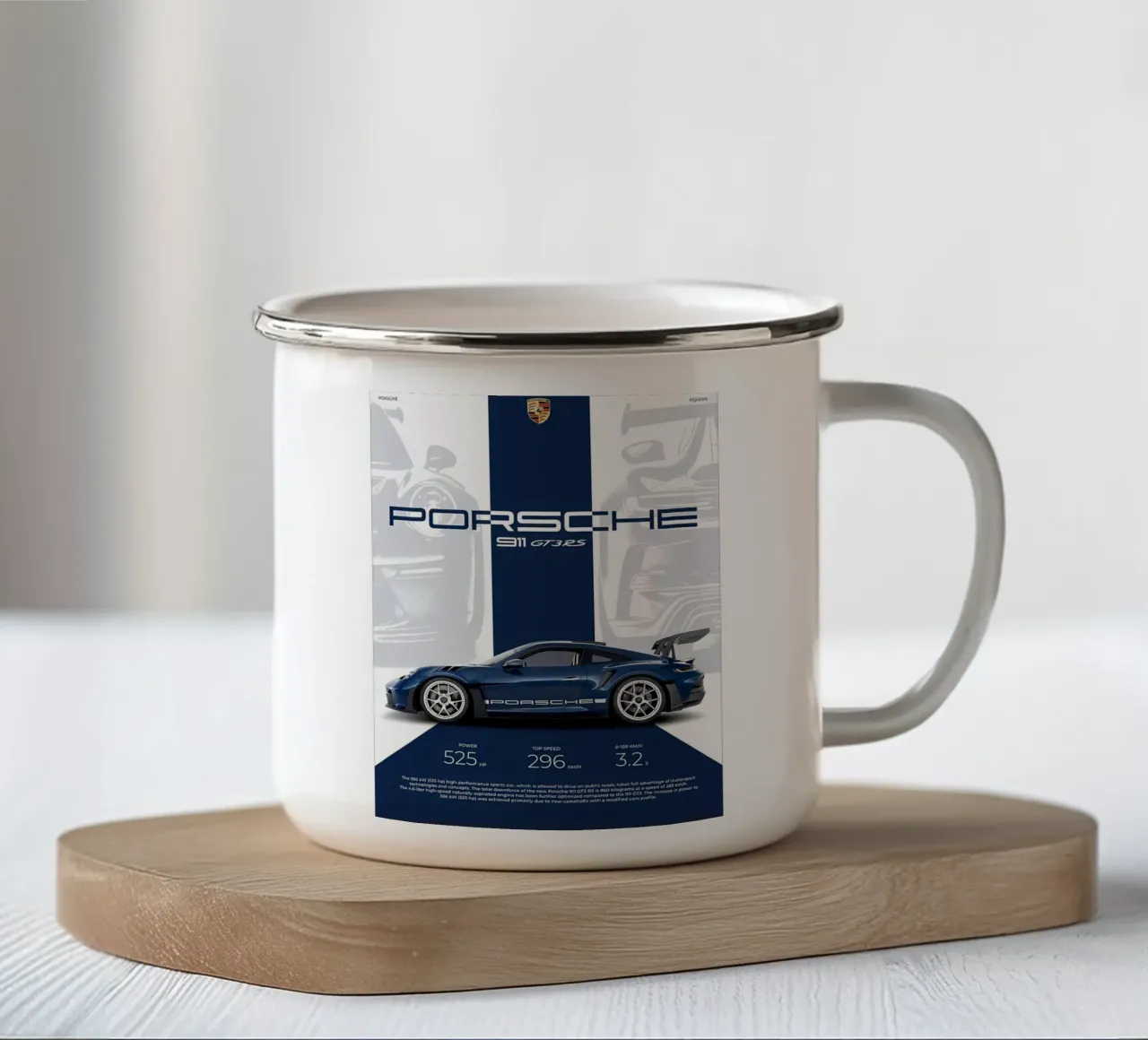 Porsche tazza in smalto da Pinku