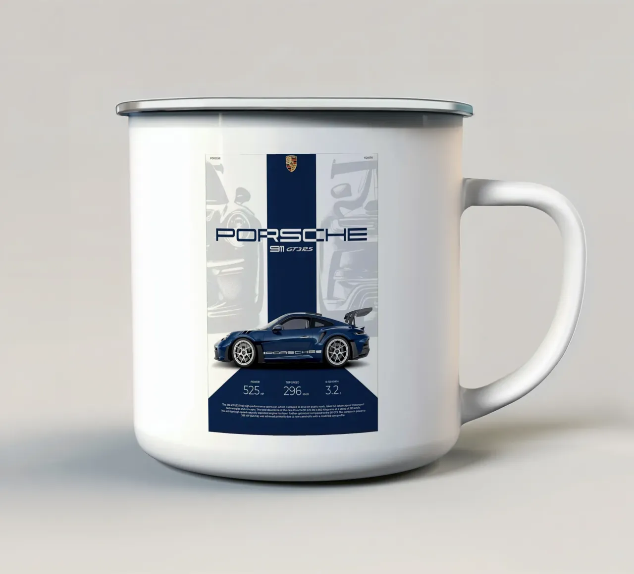 Porsche tazza in smalto da Pinku