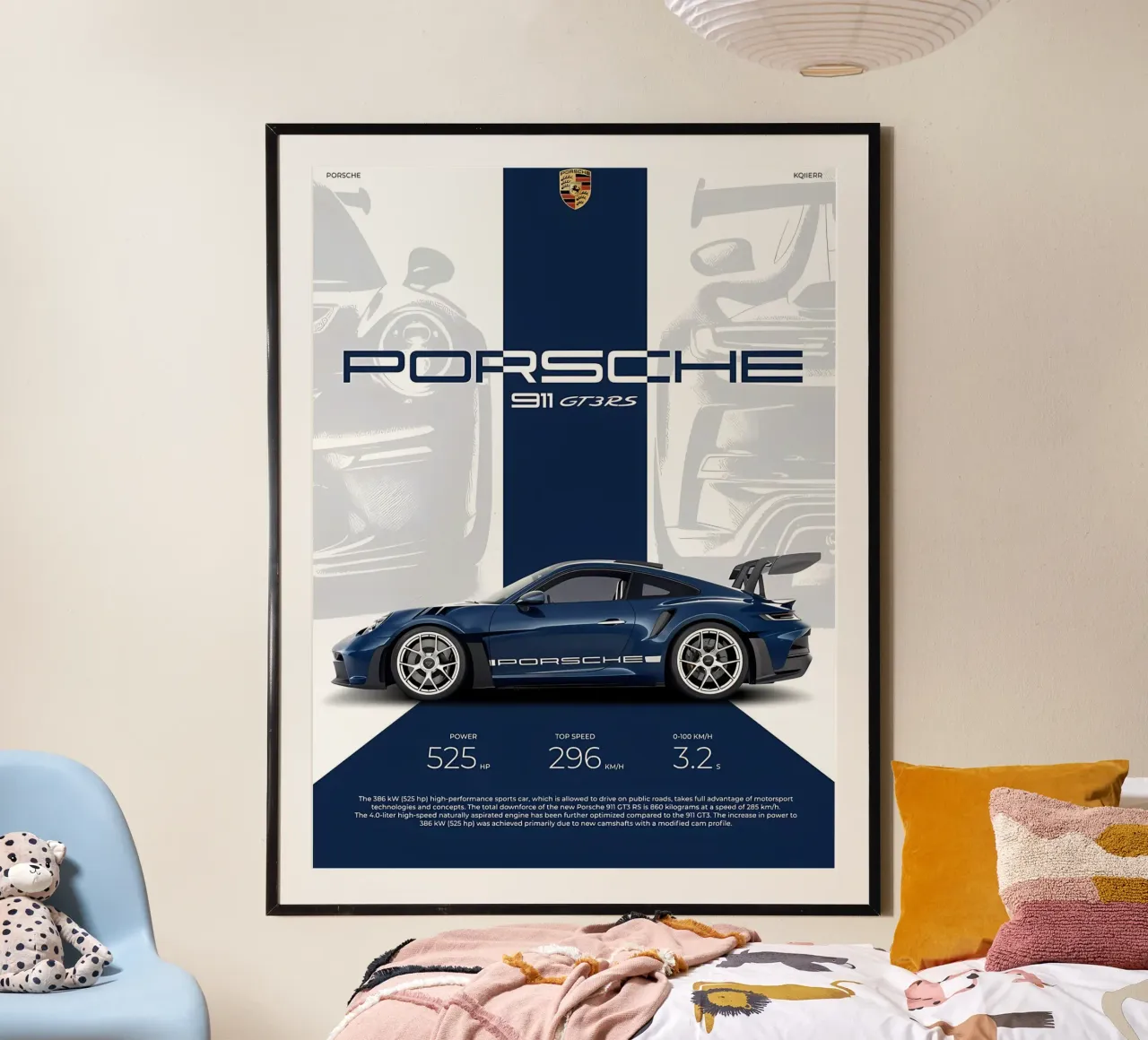 Porsche poster con telaio in plastica da Pinku