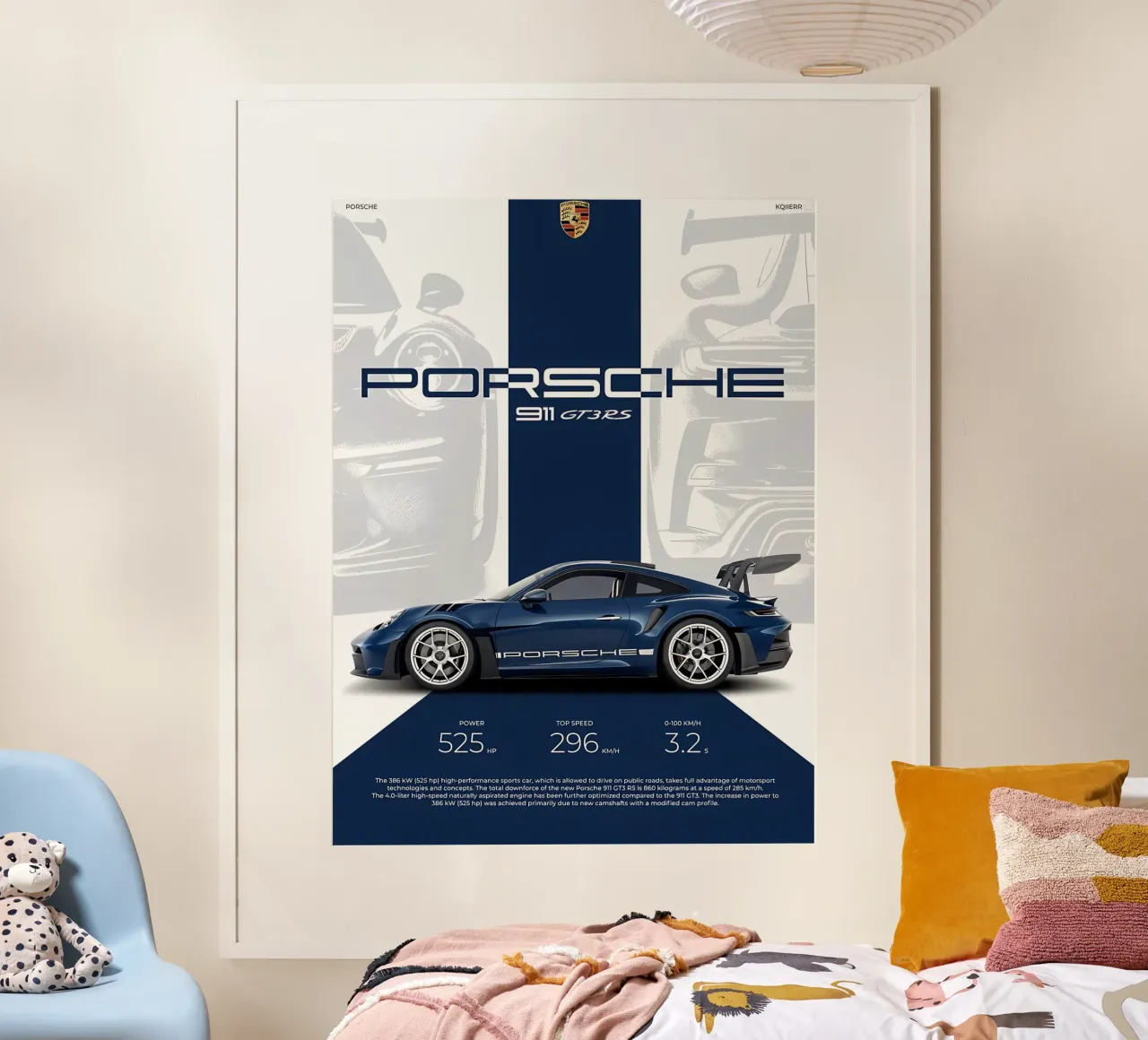 Porsche poster con telaio in plastica da Pinku