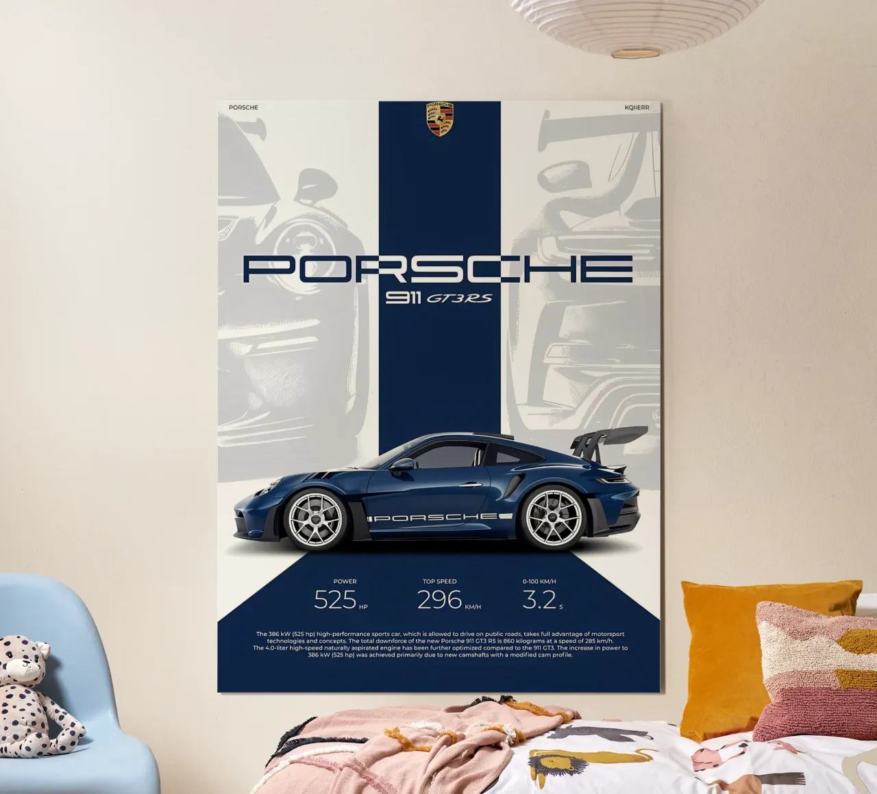 Porsche poster con telaio in plastica da Pinku