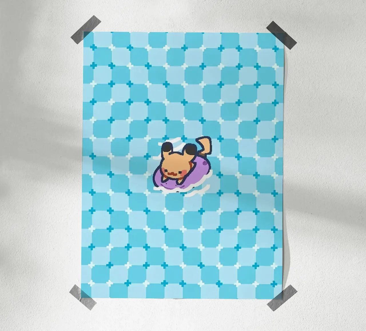 pikachu poster con telaio in alluminio da Pinku