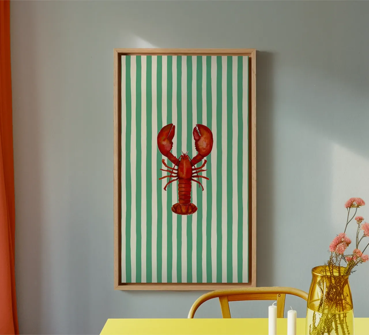 Kreeft canvas met Baklijst van Pinku
