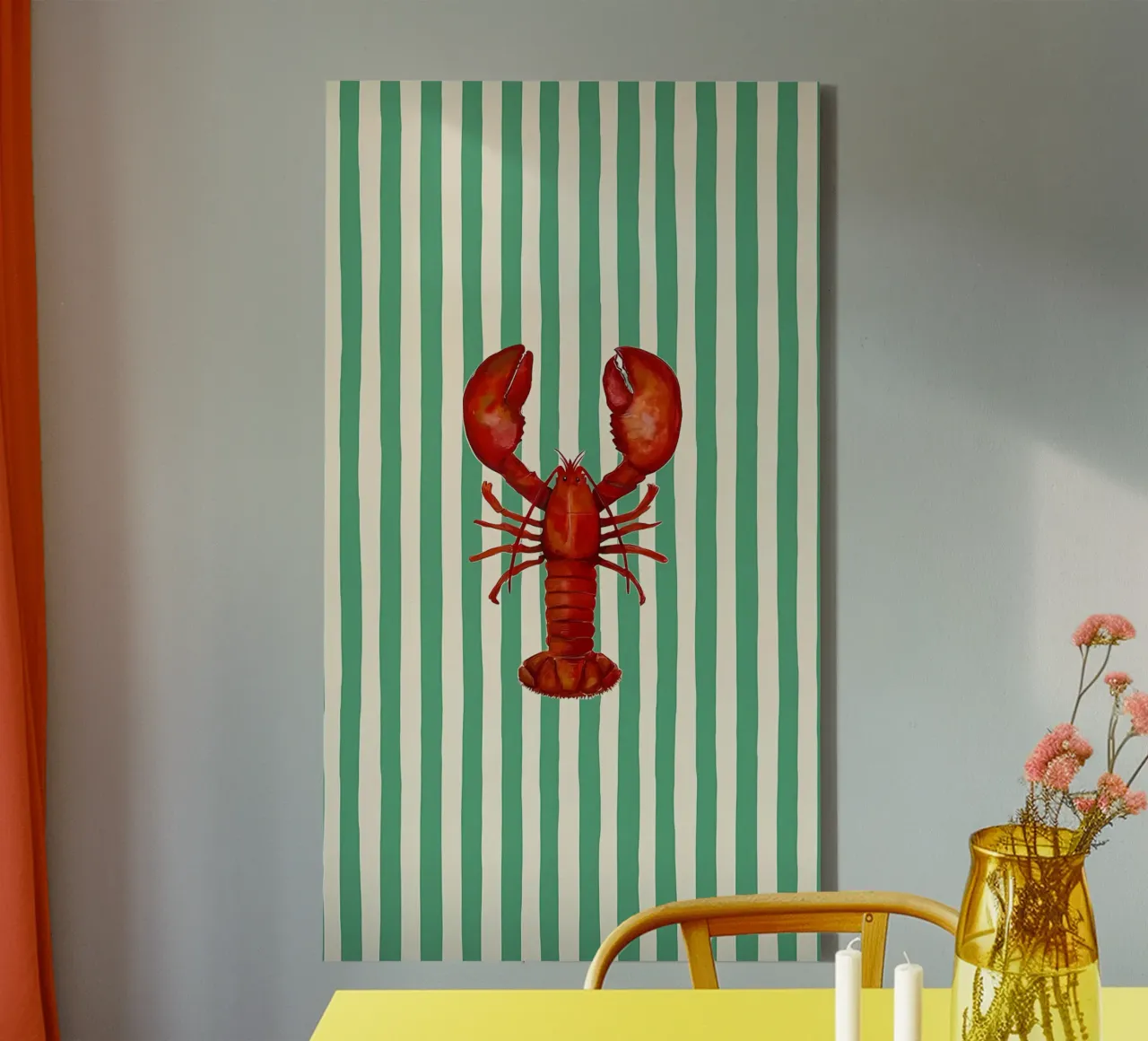 Kreeft canvas met Baklijst van Pinku