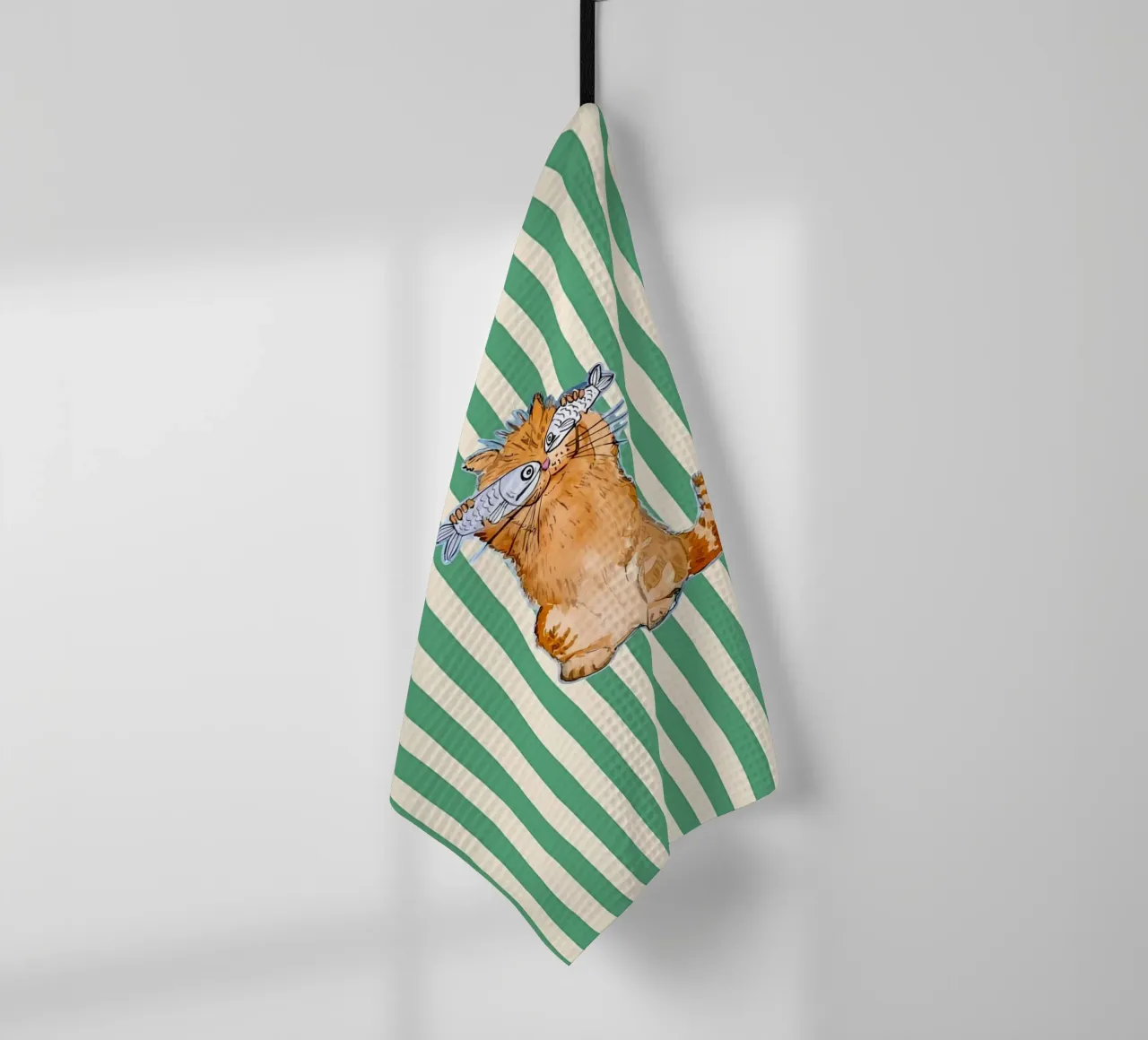 chat poisson mignon torchon de Pinku