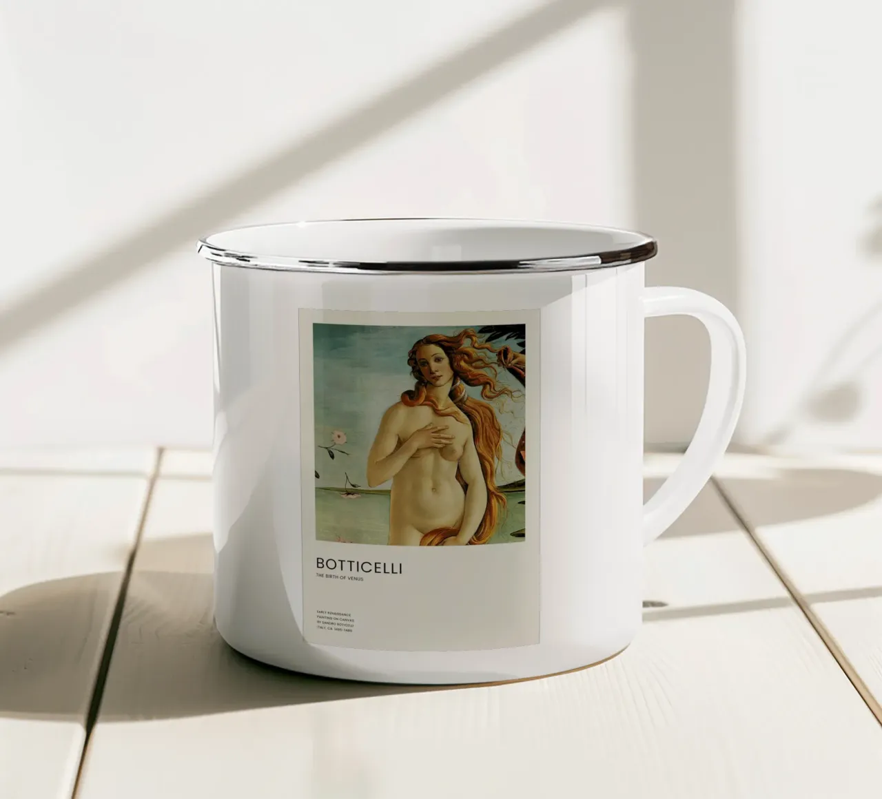 Botticelli - The Birth of Venus Close tazza in smalto da Vintage by JUNIQE