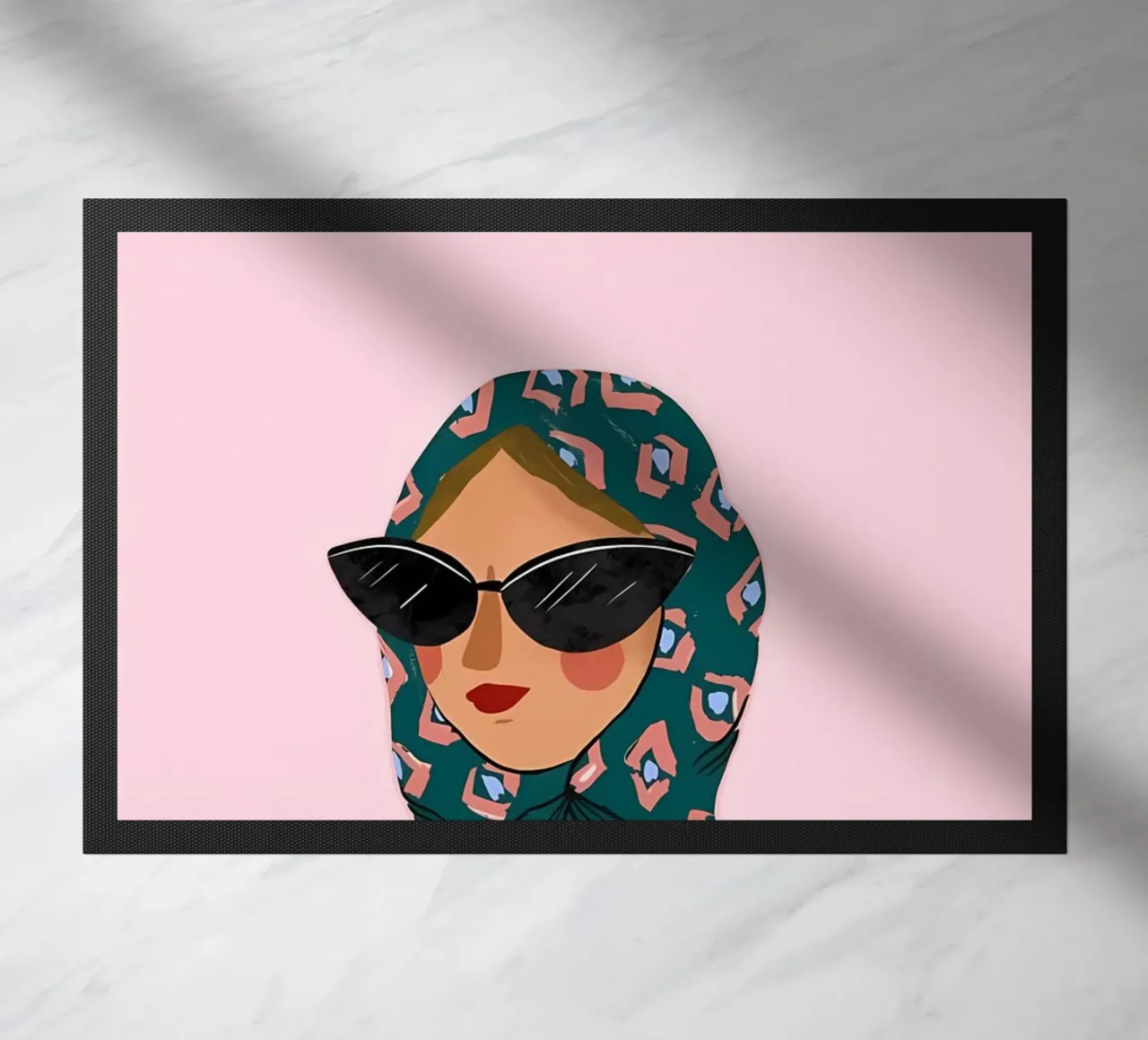 gatto ragazza cool zerbino da Pinku