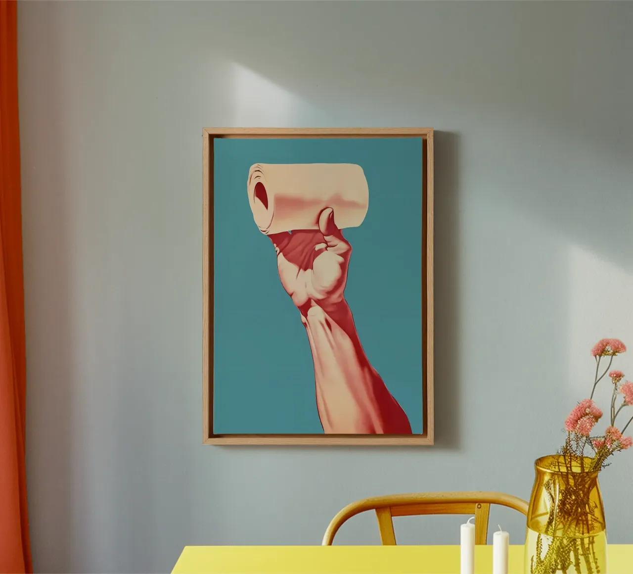 toiletpapier canvas met Baklijst van Pinku