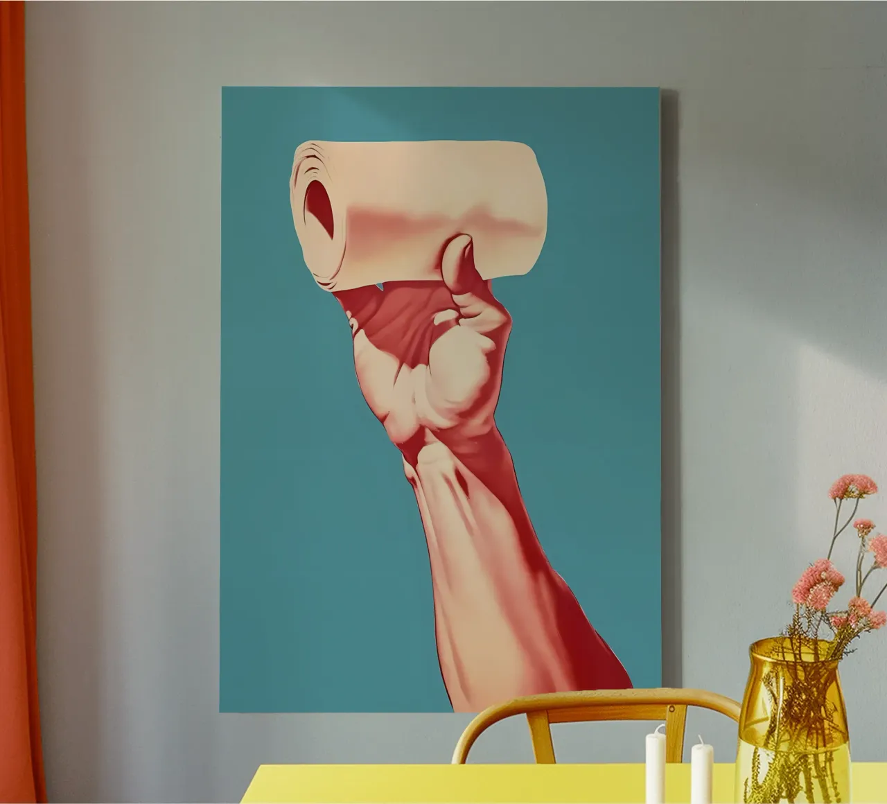 toiletpapier canvas met Baklijst van Pinku
