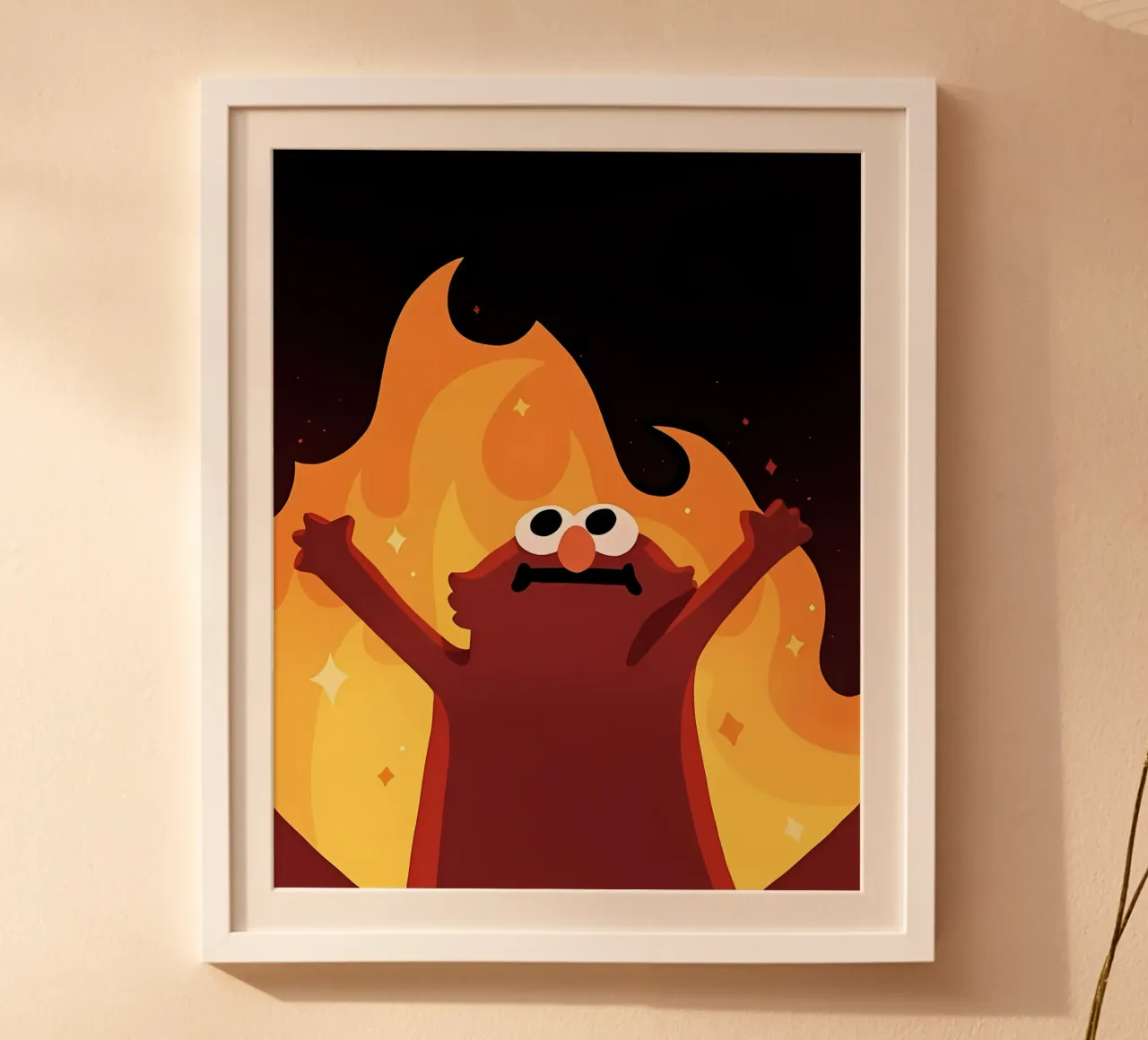 mostro di fuoco poster con telaio in alluminio da Pinku