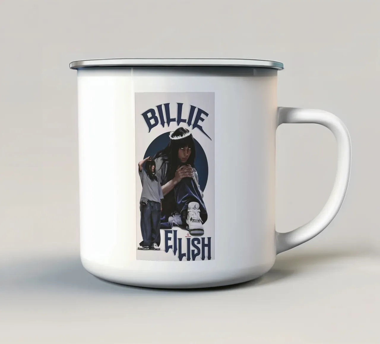 Billie eilish tazza in smalto da Pinku