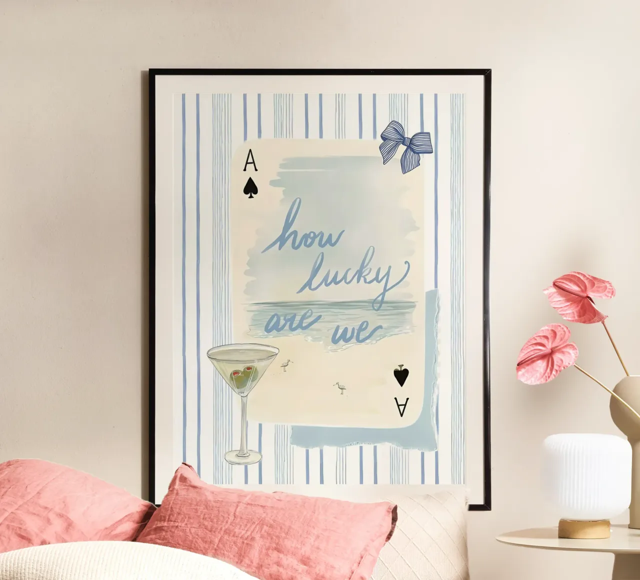 quanto siamo fortunati poster con telaio in plastica da Pinku