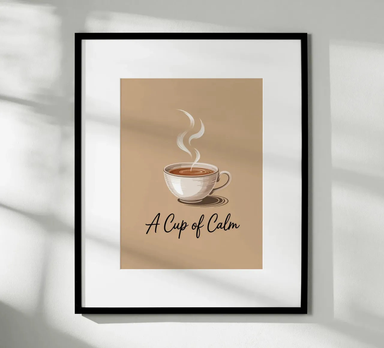 A Cup of Calm - Handgezeichnete minimalistische Kaffee-Kunst Poster von logic