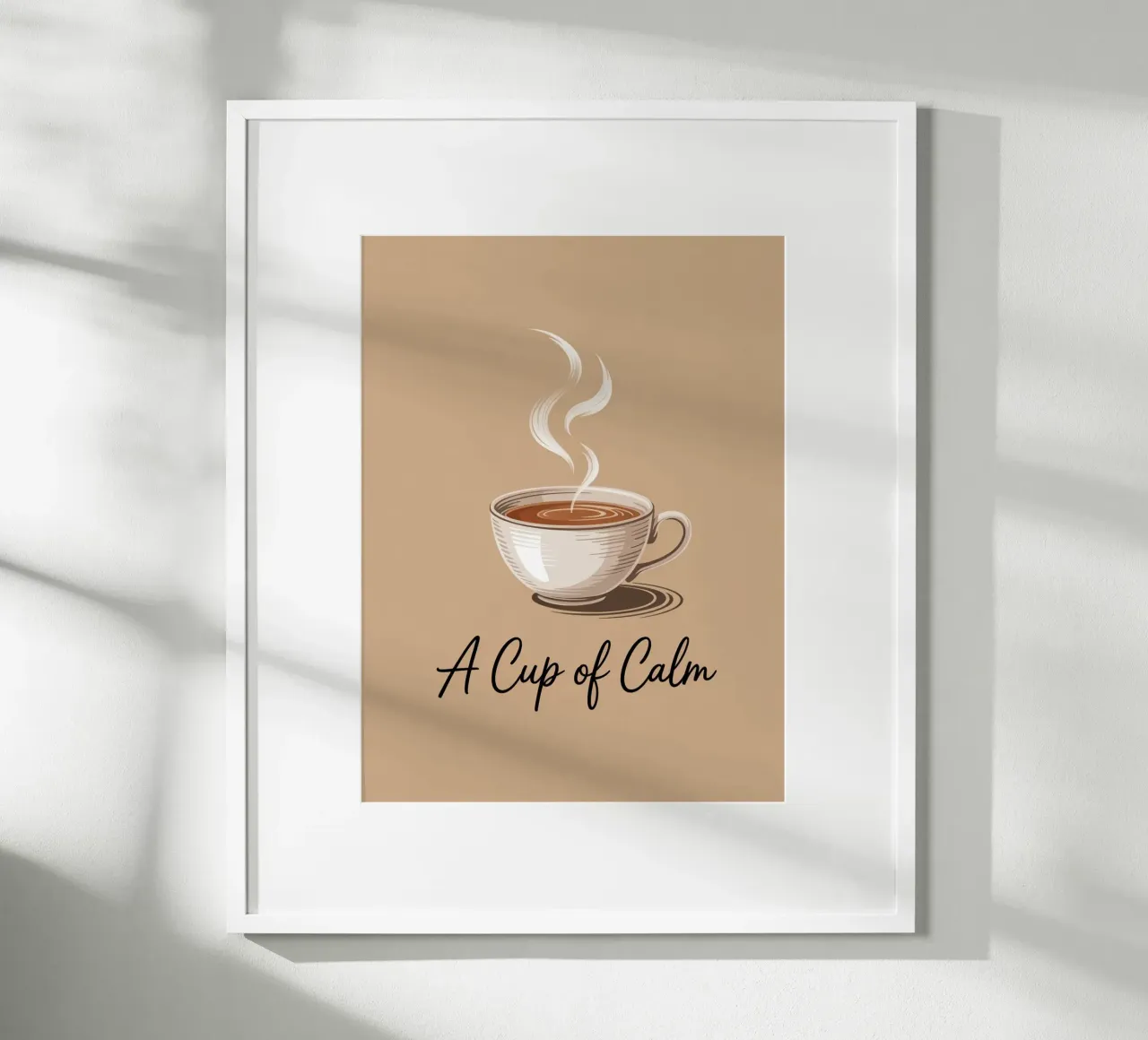 A Cup of Calm - Handgezeichnete minimalistische Kaffee-Kunst Poster von logic
