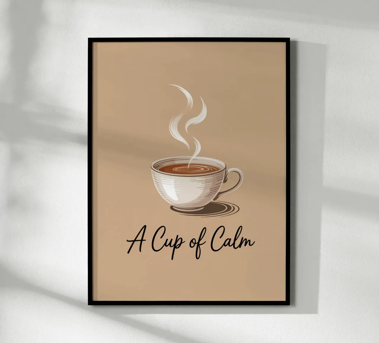 A Cup of Calm - Handgezeichnete minimalistische Kaffee-Kunst Poster von logic