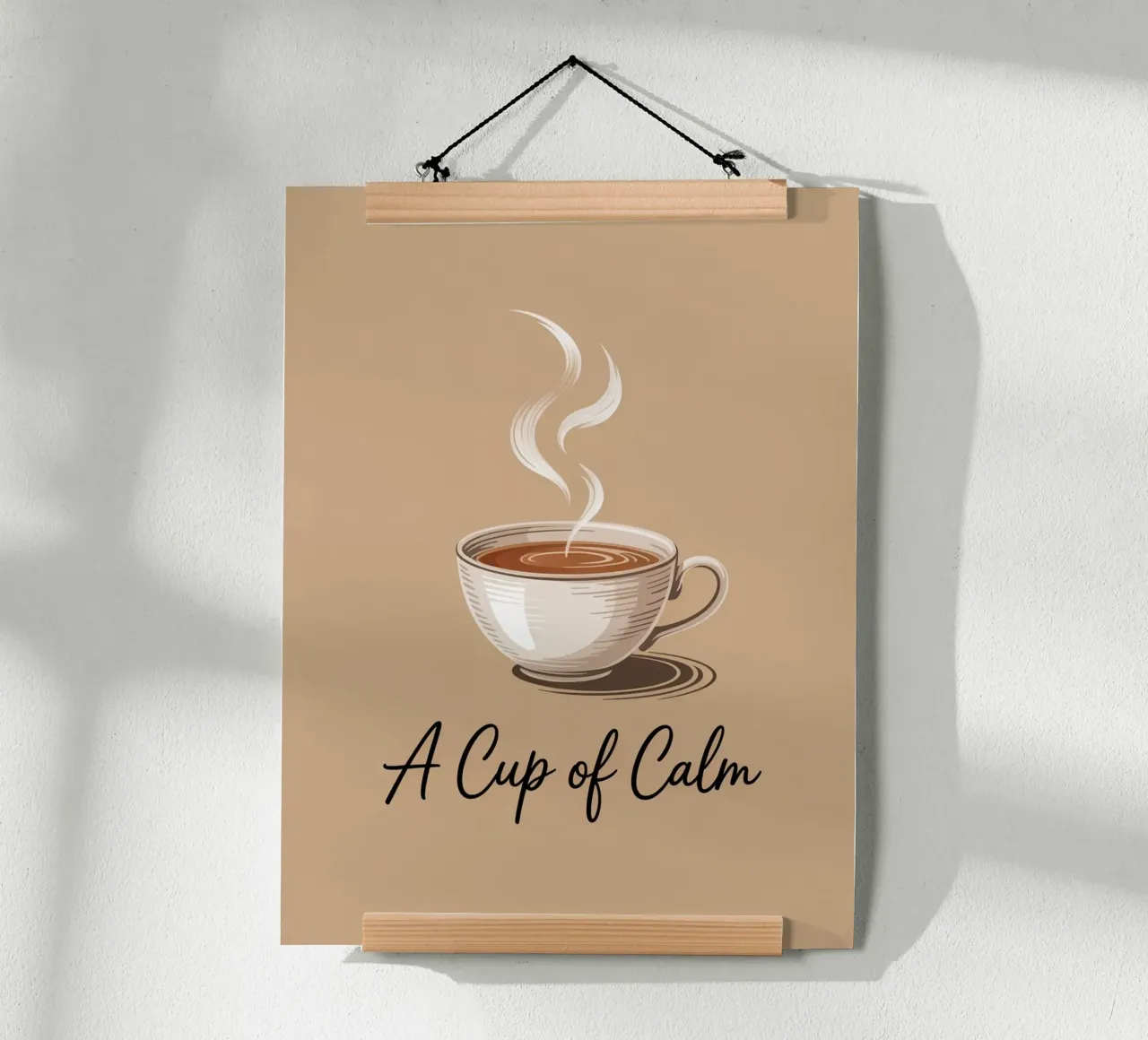 A Cup of Calm - Handgezeichnete minimalistische Kaffee-Kunst Poster von logic