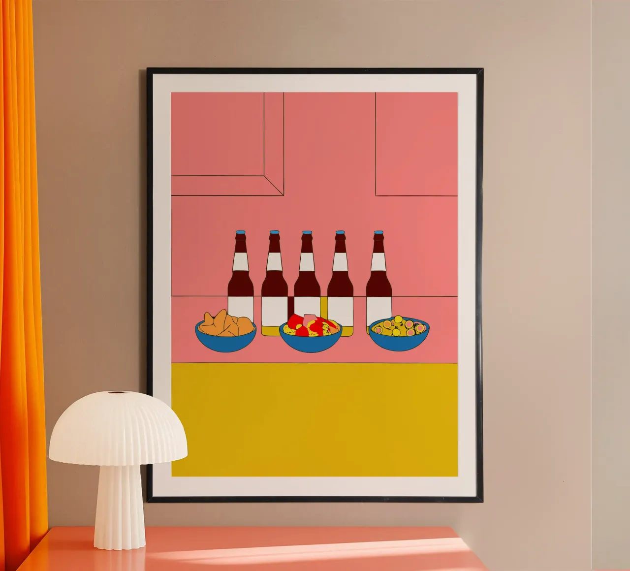 Beviamo qualcosa poster con telaio in plastica da OUR SHOP