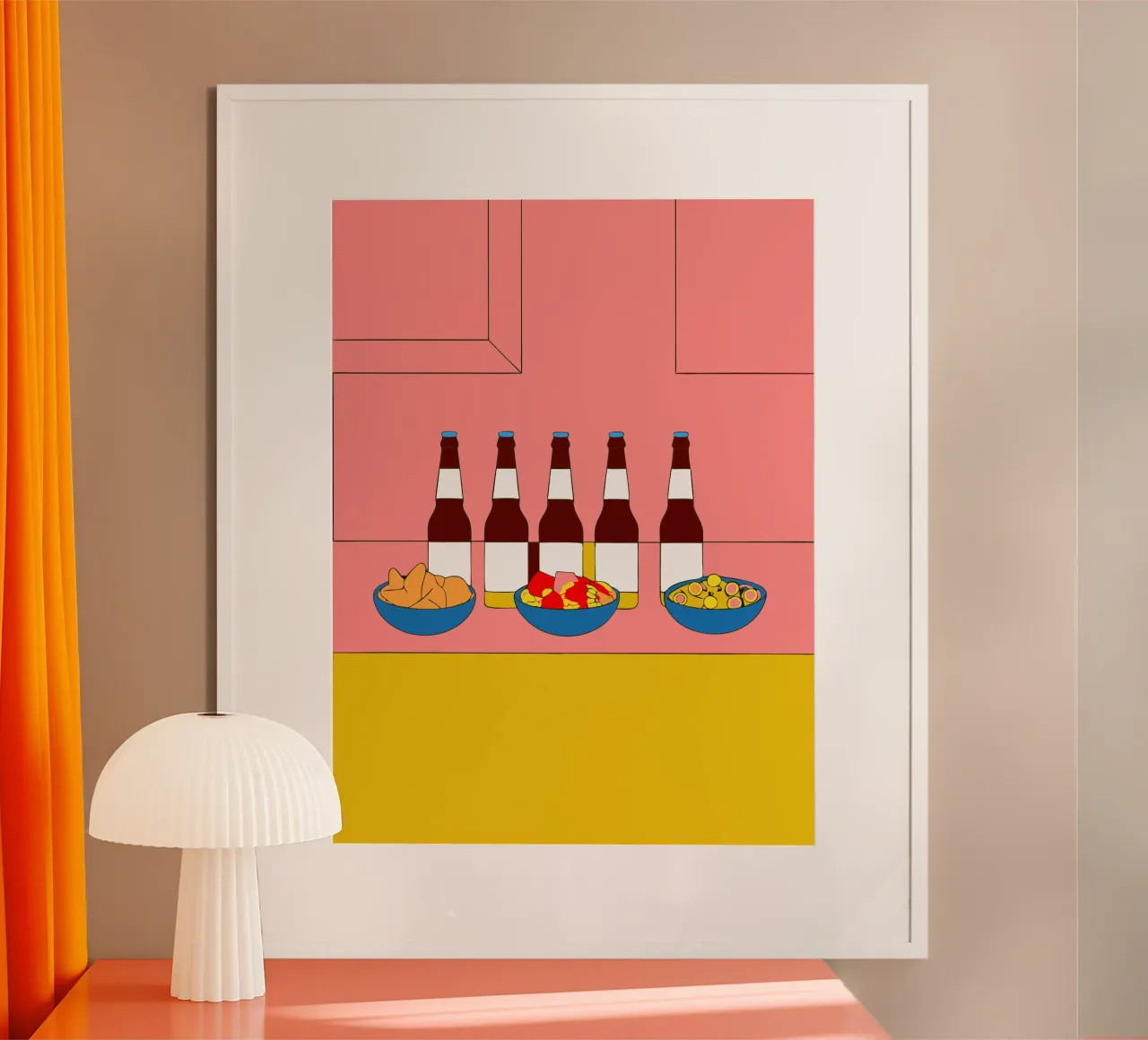 Beviamo qualcosa poster con telaio in plastica da OUR SHOP