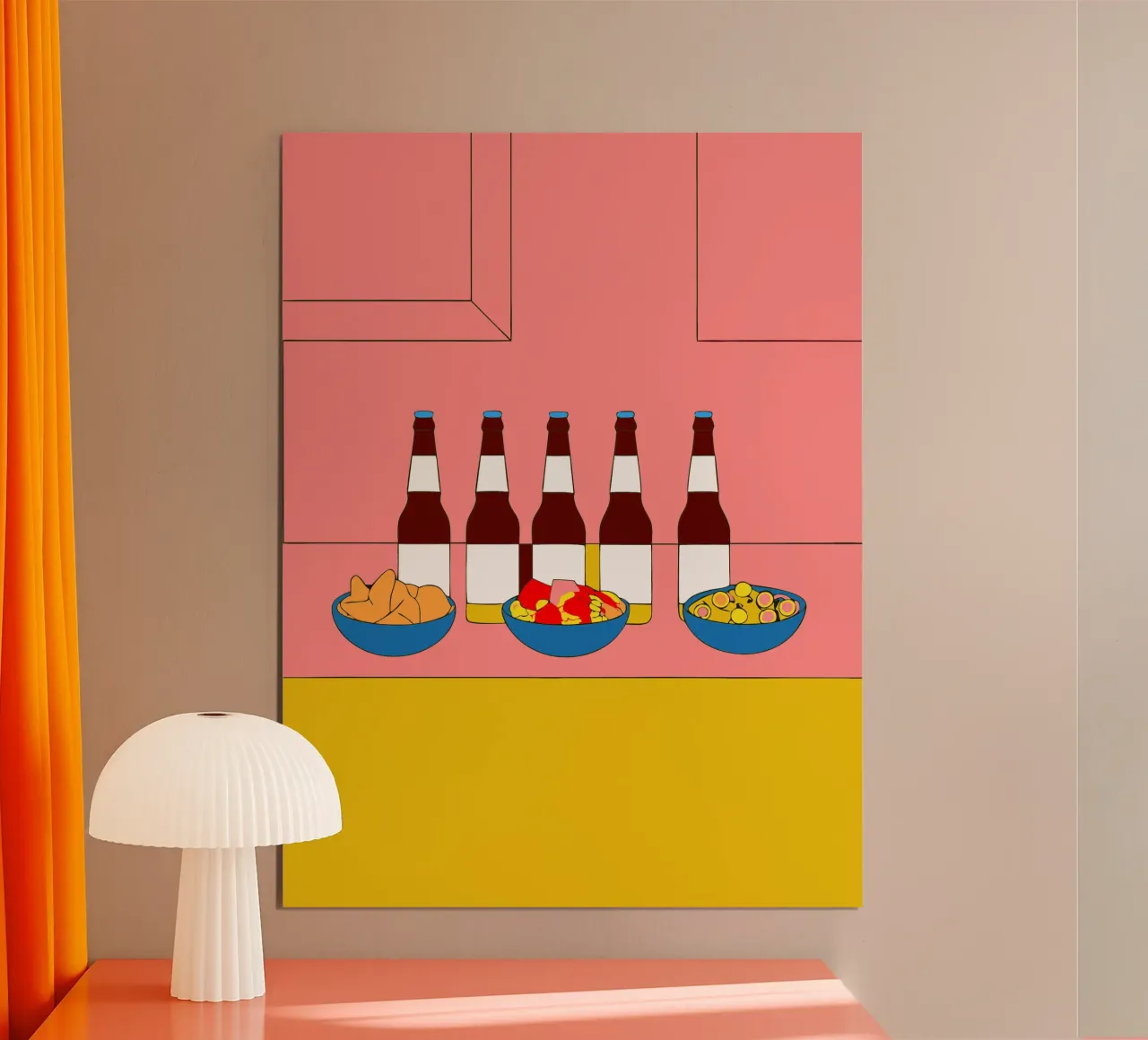 Beviamo qualcosa poster con telaio in plastica da OUR SHOP