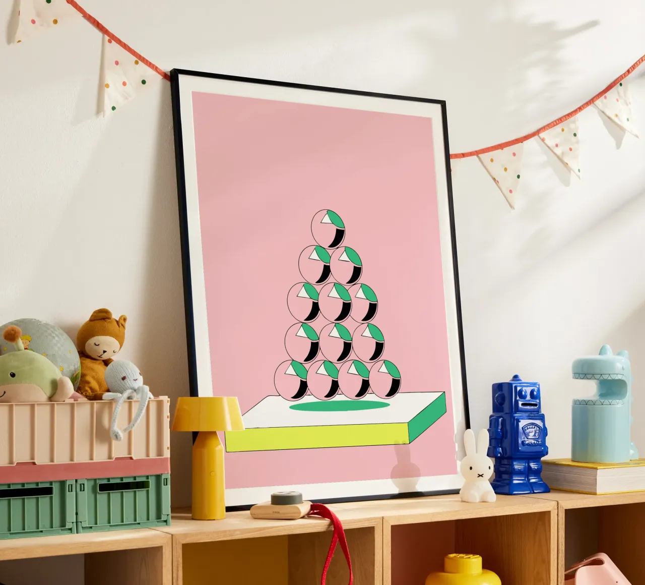 Palla a piramide poster con telaio in plastica da OUR SHOP