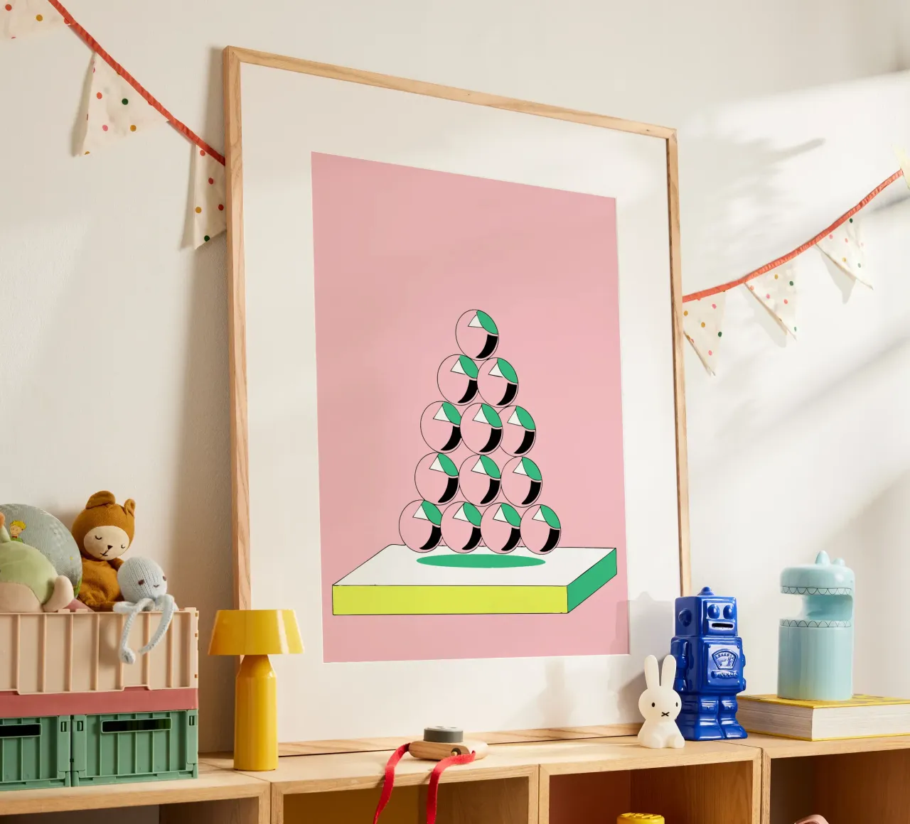 Palla a piramide poster con telaio in plastica da OUR SHOP