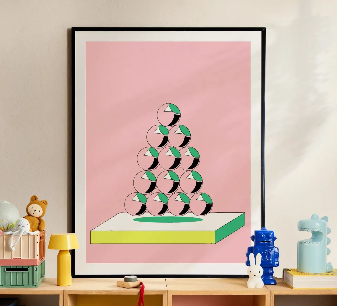 Palla a piramide poster con telaio in plastica da OUR SHOP