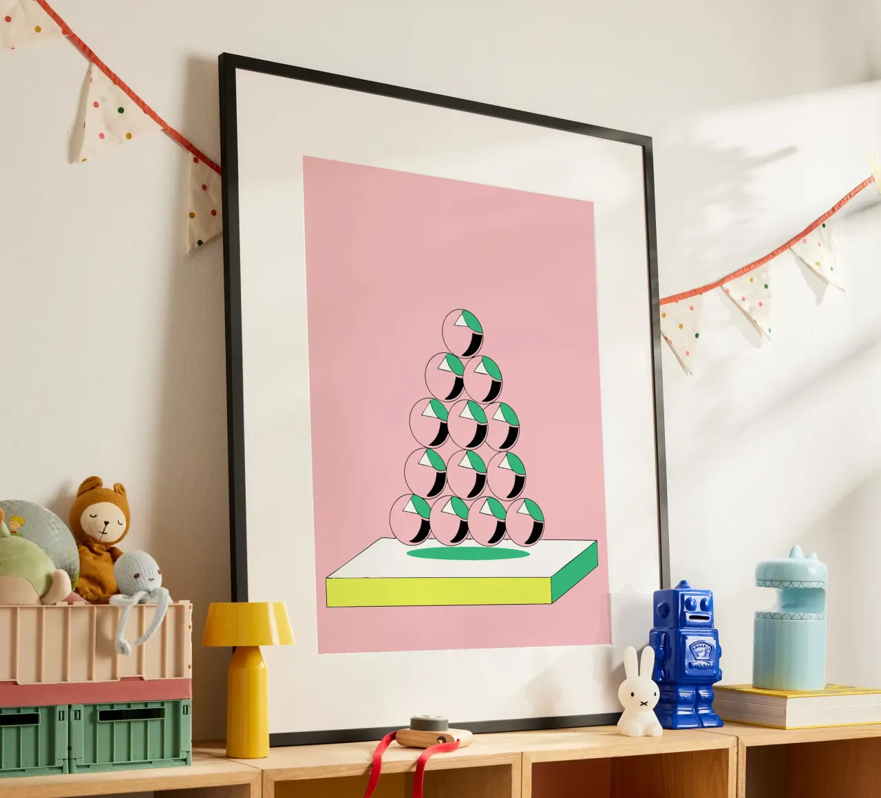Palla a piramide poster con telaio in plastica da OUR SHOP