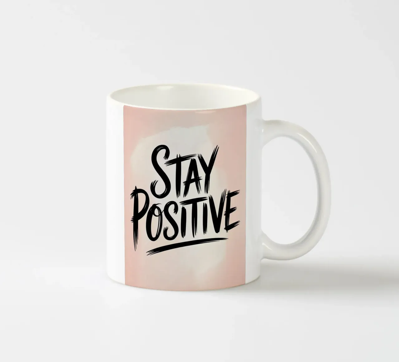 Stay Positive - Stampa minimalista in grassetto con scritte a pennello tazza in ceramica da logic