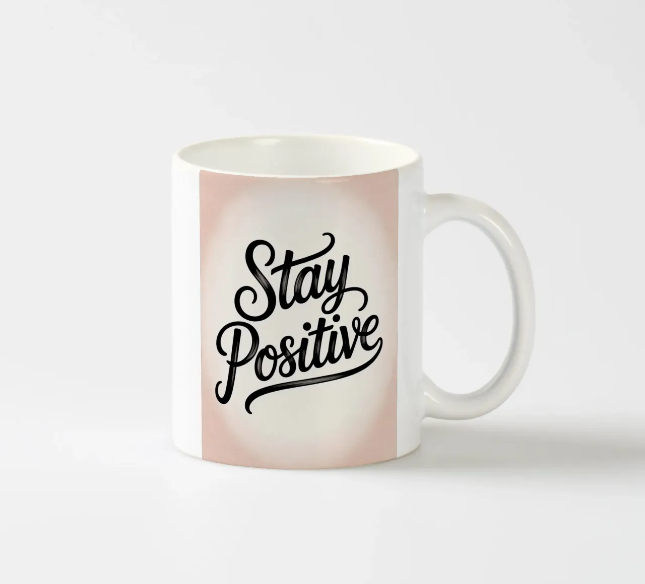 Blijf Positief - Elegante Minimal Muurkunst met Handlettering keramische mok van logic