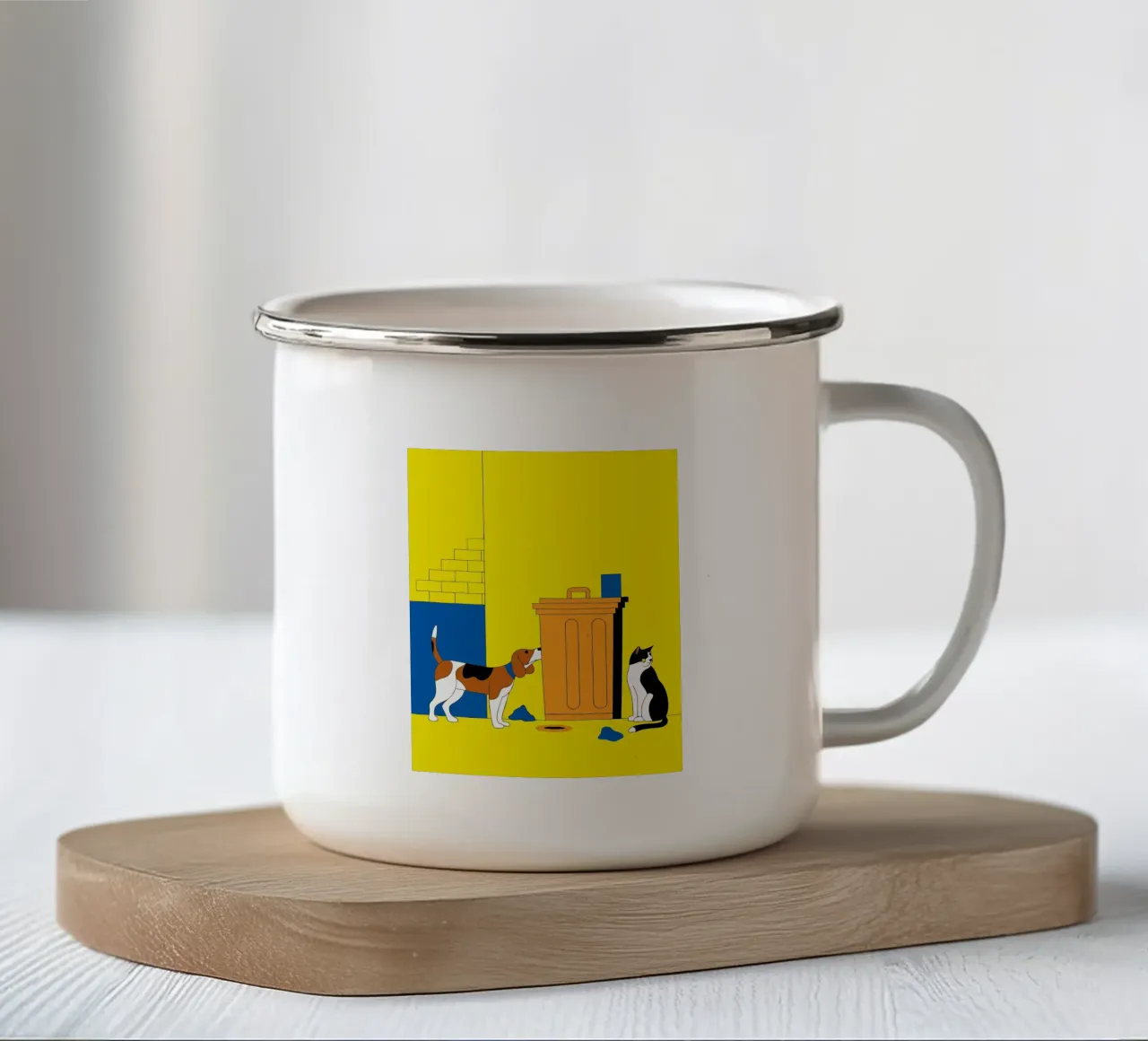 Gatti e cani tazza in smalto da OUR SHOP