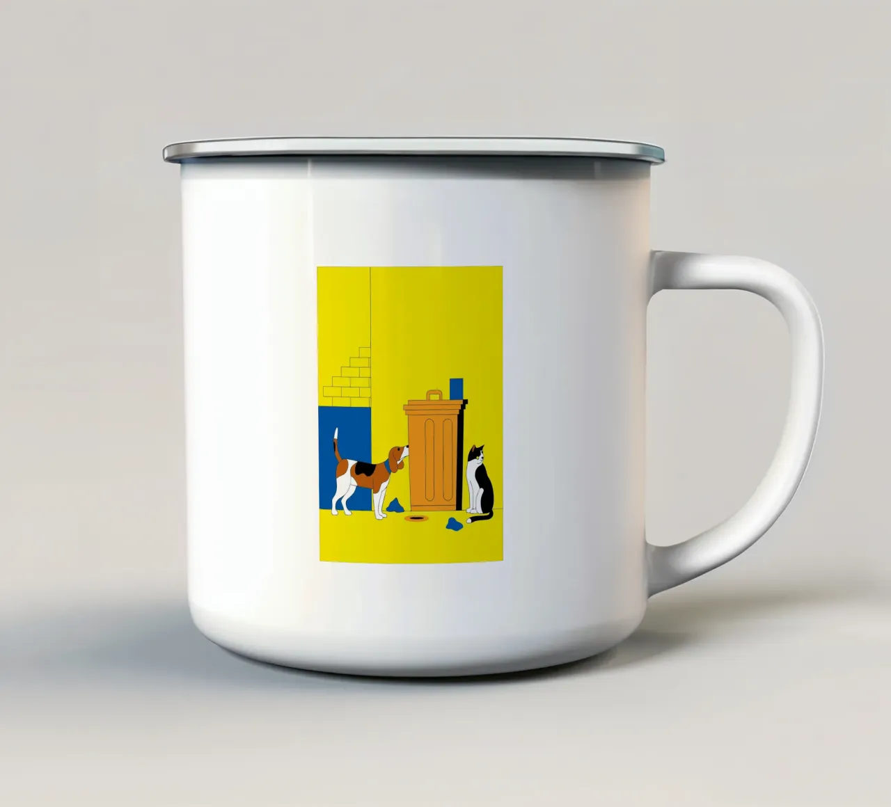 Gatti e cani tazza in smalto da OUR SHOP